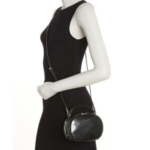 TAHARI Laguna Crossbody Bag, Vegan Patent Leather, Black, Adjustable‎ Strap, NWT